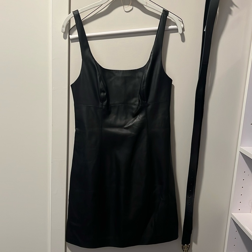 Maeve Leather Mini Dress